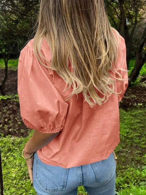 Collared Dressy Casual Blouse CH8 - Image 2