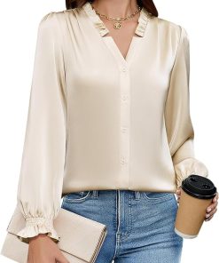 Elegant Silk Button Down Shirt CH29