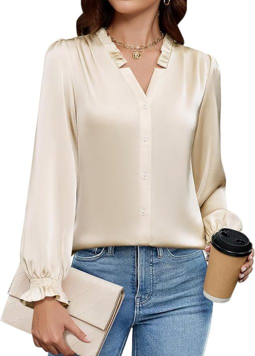 Elegant Silk Button Down Shirt CH29