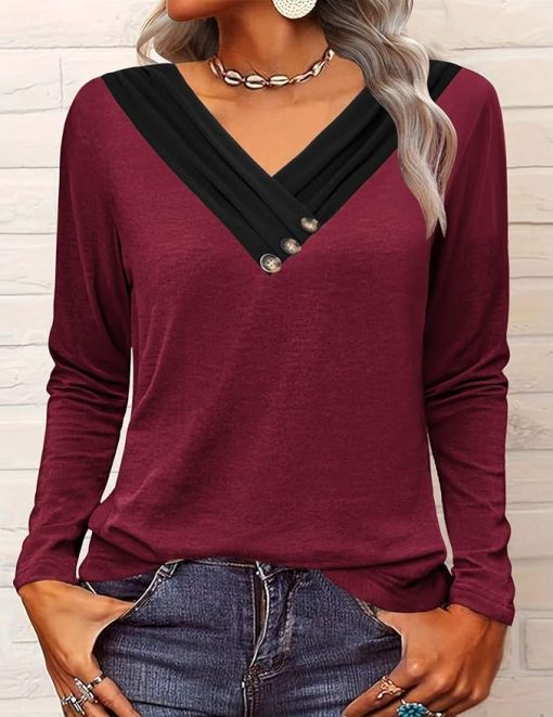 Fashion V Neck Shirt CH21 - Image 2