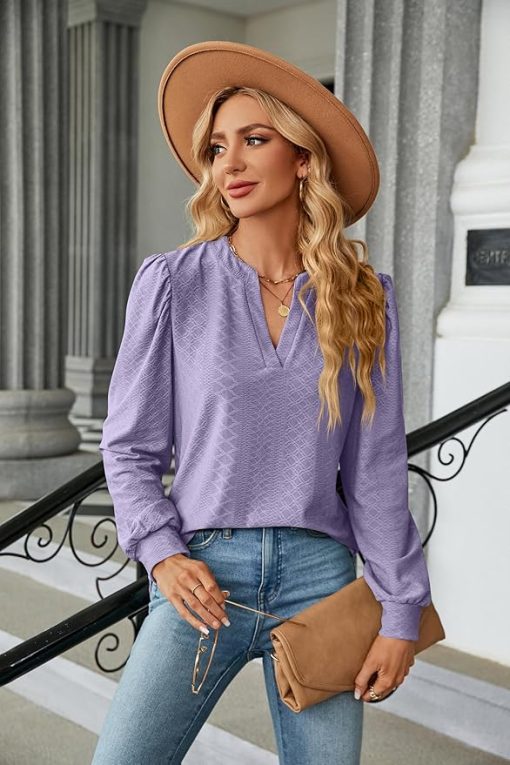 Lilac Puff Long Sleeve Top CH24 - Image 2