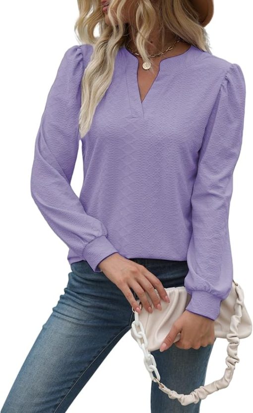 Lilac Puff Long Sleeve Top CH24