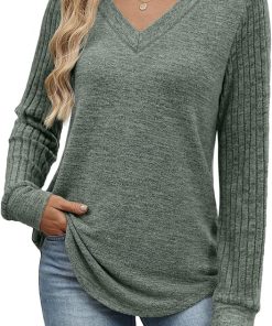 Loose Fit V Neck Fall Top CH22