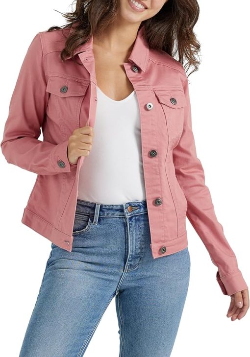 Pink Stretch Denim Jacket CH37