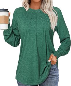 Pleated Front Crewneck Shirt CH23