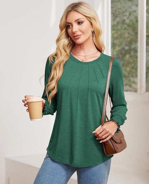 Pleated Front Crewneck Shirt CH23 - Image 2