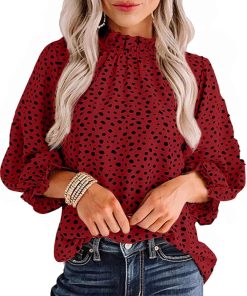 Polka Dot Long Sleeve Blouse CH16