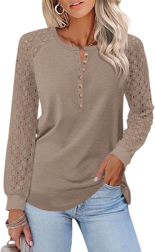 Trendy Lace Long Sleeve Top CH32