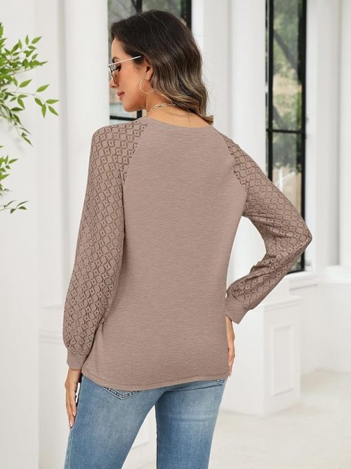 Trendy Lace Long Sleeve Top CH32 - Image 2