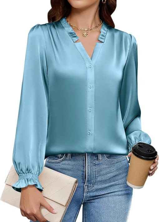 Women's Silk Button Down Shirt CH30
