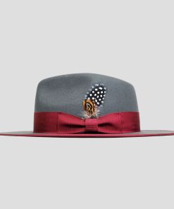 Distinctive Felt Fedora Hat in Grey