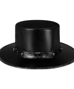 Leather Black Top Hat