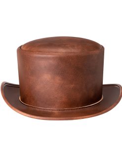 Leather Brown Top Hat