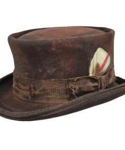 Vintage Vogue Funky Aged Top Hat in Brown