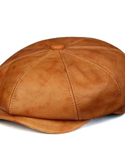 Wembley Genuine Leather Newsboy Cap