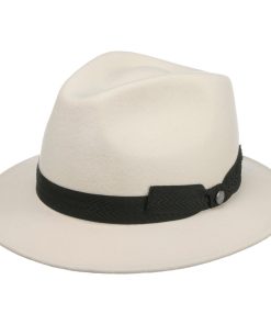 Women White Patterson Traveller Fedora Hat