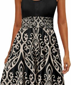 Black Glod Boho Summer Dress CH9