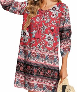 Red Boho Summer Dress CH15