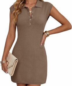Casual Polo Collared Mini Dress CH71