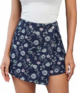 Nightfall Blue Floral Denim Skirt CH94