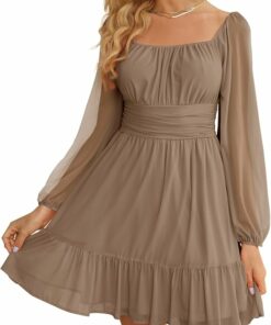 Women's Mesh Long Sleeve Casual Dress CH85