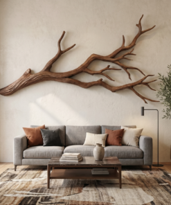 Flowing Organic Wood Branch Wall Sculpture Contemporary Decor