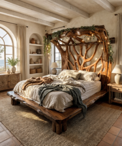 Rustic Tree Bed Modern Bedroom