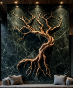 Modern Tree Branch Sculpture Wall Decor Living Room