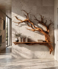 Rustic Tree Branch Wall Shelf Natural Artistic Home Decor