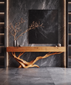 Mid Century Live Edge Entryway Table For Furniture Decor Modern