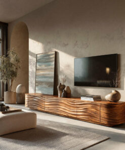Contemporary Low Wood TV Stand For Media Room