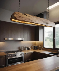 Rustic Log Beam Pendant Lighting For Kitchen Island