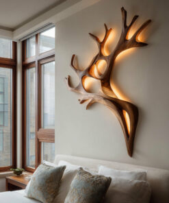 Artistic Wooden Wall Light For Home Decor