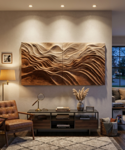 Sculptural Wall Art With Flowing Design For Living Room