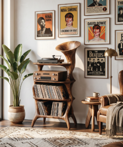 Mid Century Vinyl Cabinet For Livingroom Display