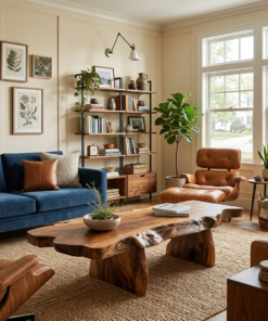 Live Edge Coffee Table With Organic Slab For Living Room And Interior