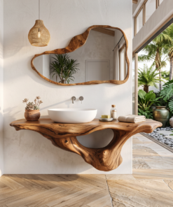 Handcrafted Live Edge Bathroom Vanity Premium Furniture
