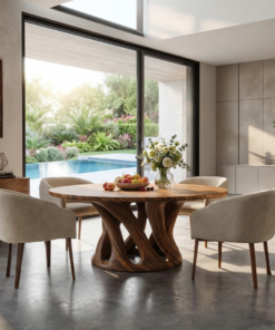 Sculptural Round Dining Table For Contemporary Interior