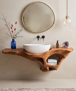 Mid Century Live Edge Vanity Bathroom Decor Accents