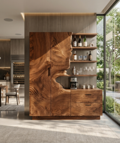Modern Bar Cabinet With Wine Storage For Dining Room