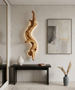 Rustic Organic Wall Lamp Sculpture For Living Room