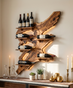 Rustic Wine Rack For Furniture Home Bar Wall Design