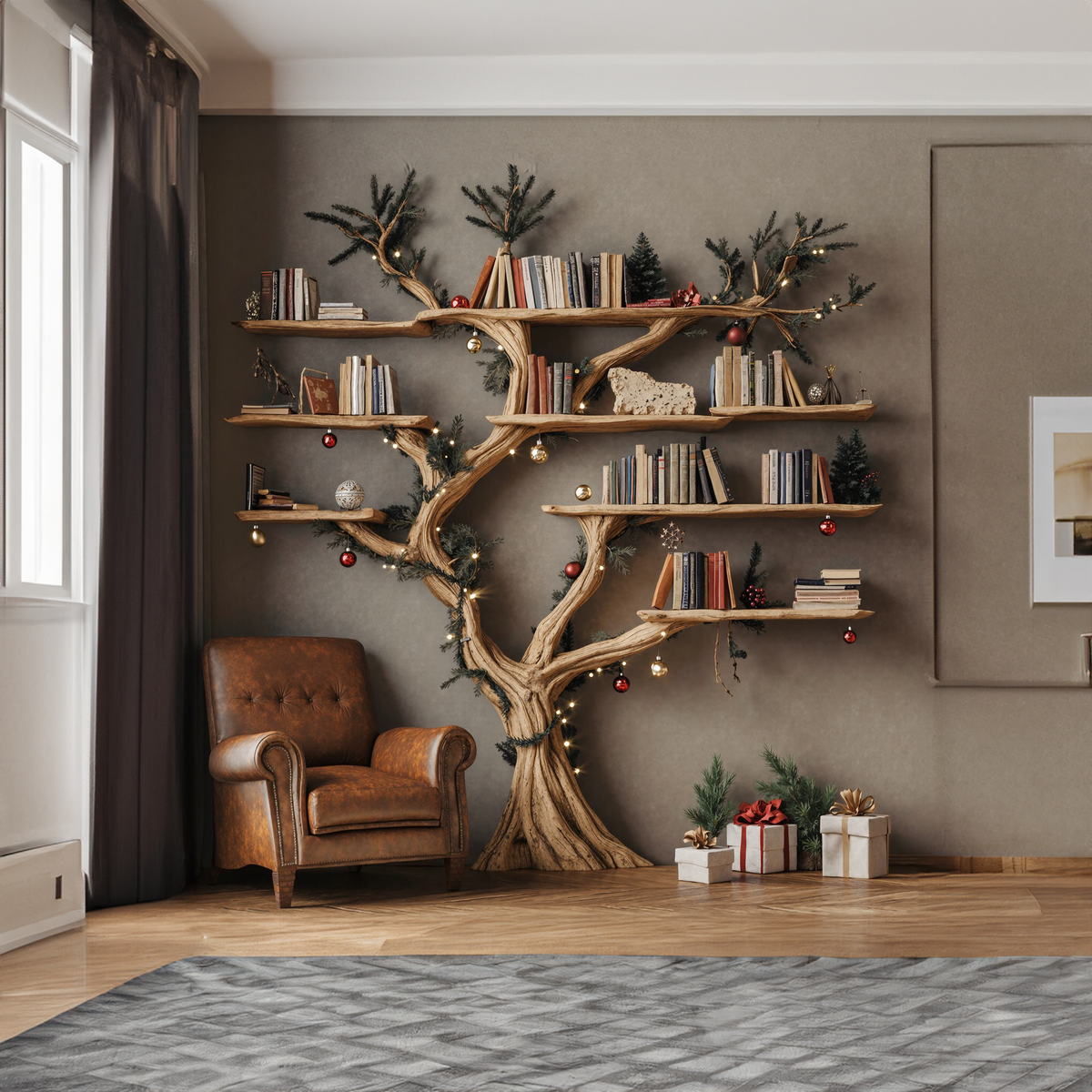 Tree Floating Bookshelf Driftwood Shelf - Image 2