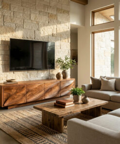 Modern Organic Wood TV Cabinet For Living Room