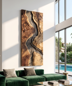 Handcrafted Wooden Wall Sculpture For Entryway Design