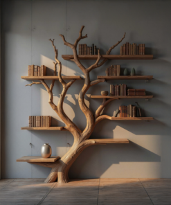 Custom Wood Shelf Tree Branch Shelf Mid Century Decor