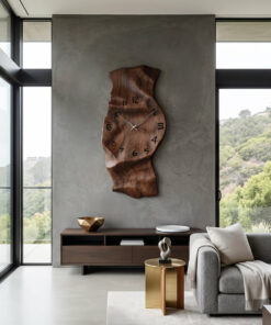 Contemporary Wall Clock Vertical Design For Living Room Interior