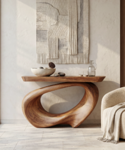 Rustic Live Edge Console Table Entryway Design