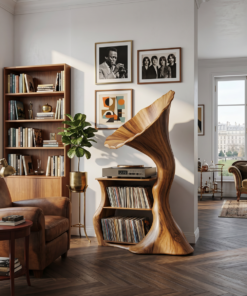 Handcrafted Record Player Stand For Livingroom Decor