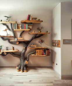 Tree Books Shelf Decor Floating Bookshelf Wall Mount